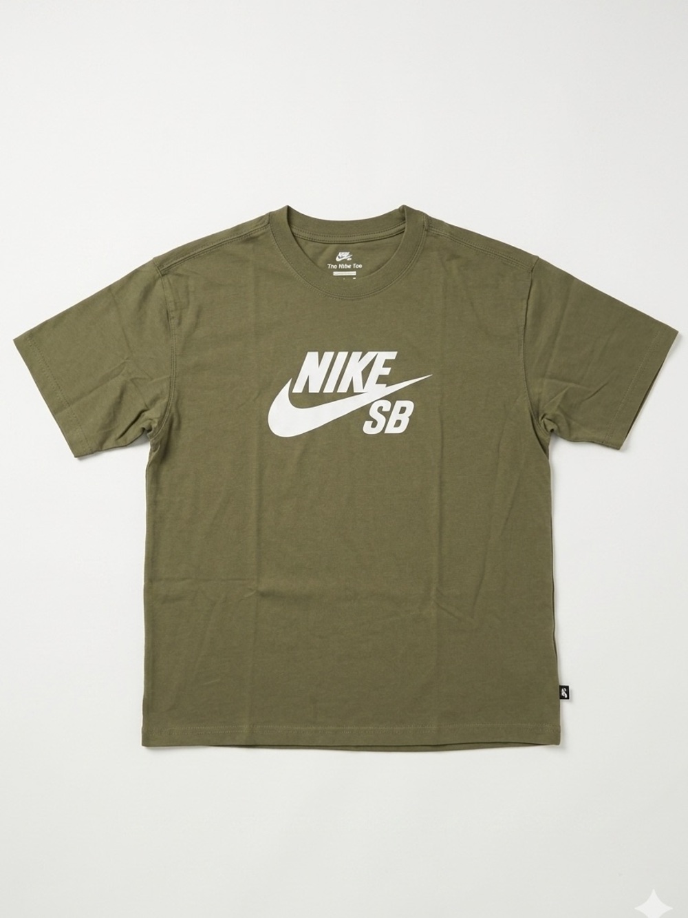 Nike Olive Green SB Logo Loose Fit Short Sleeve Tee